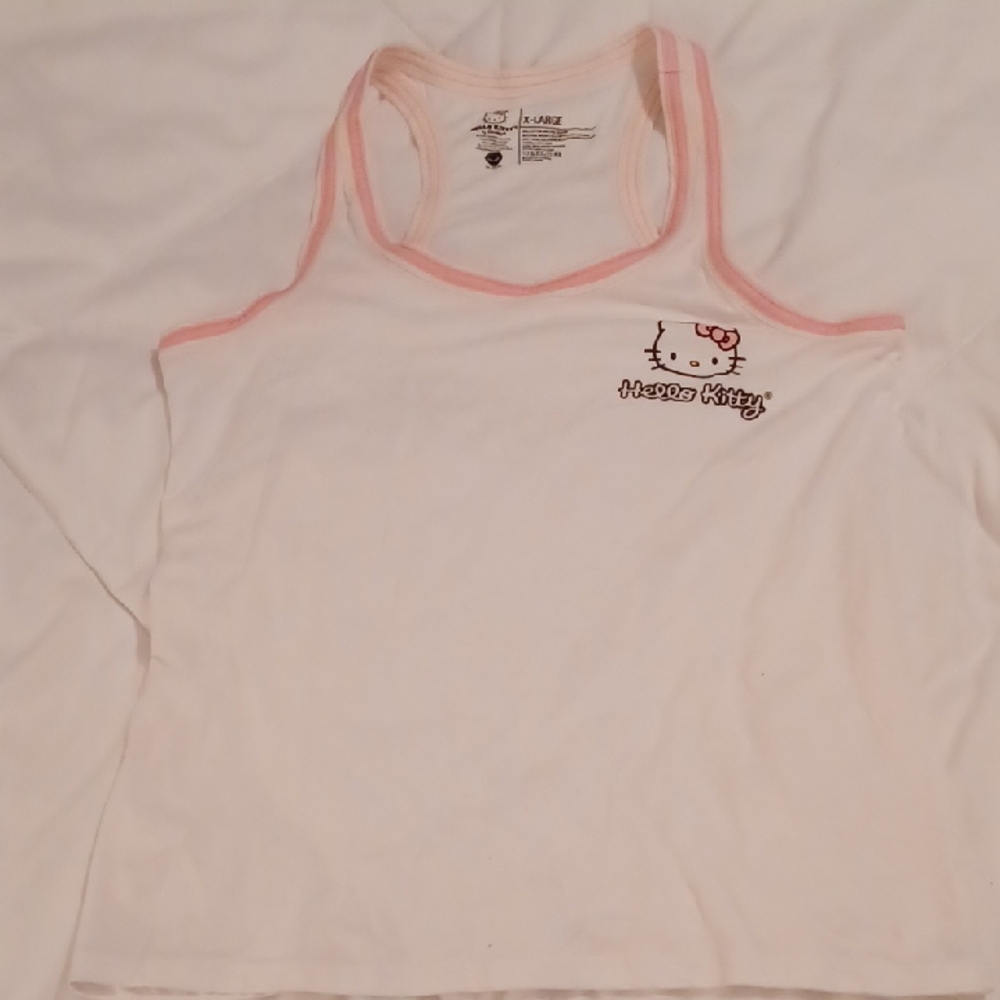 Hello Kitty White Tank Top with Pink Trim